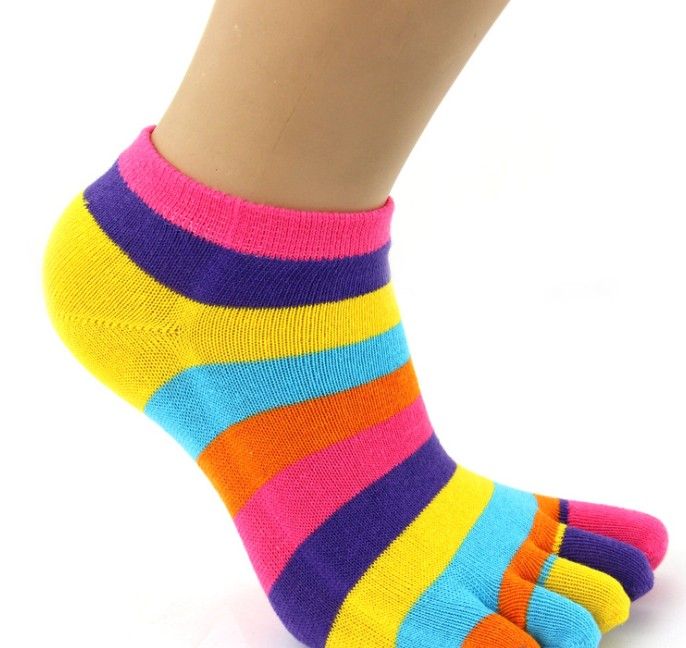 FIVE TOE SOCKS Womens Cotton Half Toe Socks Multicolor Socks From ...