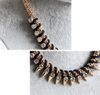 European Style Gold Plated Snake Chain Black Leather Rhinestone Rivets Necklaces