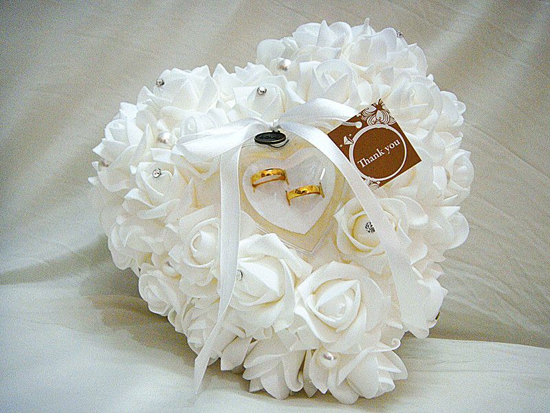 2019 New Wedding Favors Ring Pillow Heart Shaped With Transprent