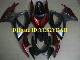 Injection Fairing bodywork for 2006 2007 SUZUKI GSXR600 750 GSXR 600 GSXR750 K6 06 07 red black Fairings body kit MN35