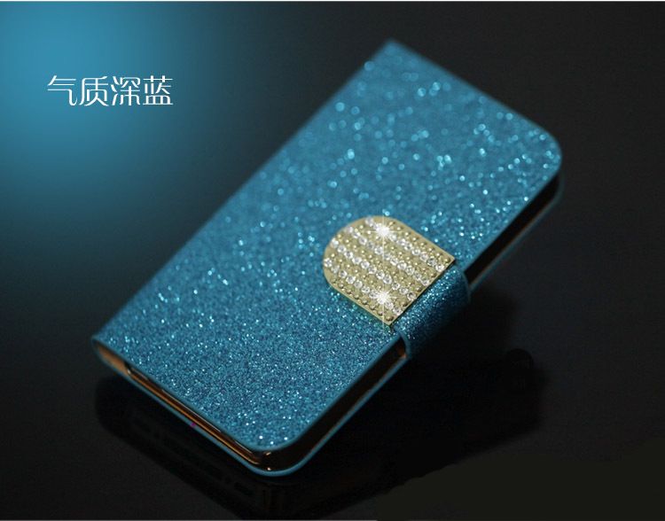 Hurtownie - Bling Portfel Luksusowy Skórzany Magnetic Flip Cover Case dla iPhone 4 / 4s iPhone5 5s I4 I5