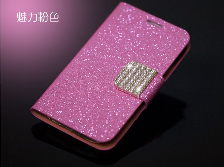 Vente en gros - Étui à rabat magnétique en cuir de luxe Bling Wallet pour iPhone 4 / 4S iphone 5 5s i4 i5
