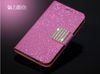 Wholesale - Bling Wallet Luxury Leather Magnetic Flip Cover Case For iPhone 4/4S iphone5 5s i4 i5
