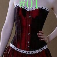 Bridal Lingerie corset+G-string+Garter size S/M/L/XL#002p