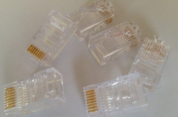 Yeni Crystal Rj45 fiş Cat5e Cat5 RJ45 LAN Ağ Konnektörü Damlası 5505000