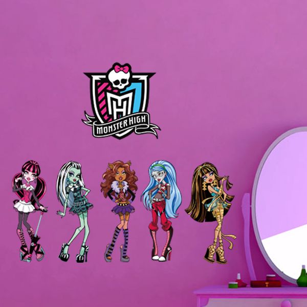 Children S Cartoon Wall Sticker Monster High School Wall Decal Kids Living Room Cartoon Wall Paper Wall Decal Decor Wall Decal Decorations From