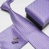 Erkek Kravat Kol Düğmeleri Mendil Yapay ipek polyester düz kravat 3 adet kravat seti moda bussines kravat 12 adet / grup # 7014