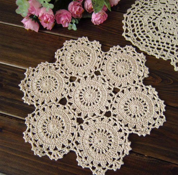 Lace Cotton Fabric Ecru Table Mat Flower Design Placemat Crochet Doilies Coaster Doily Decoration 25cm Free Shipping table doilies. Lace Cotton Fabric Ecru Table Mat Flower Design Placemat Crochet Doilies Coaster Doily Decoration 25cm Free Shipping