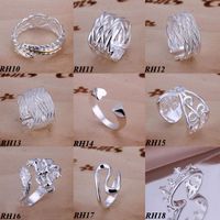 Wholesale Newest Arrival Mixed Styles Sterling Silver Rings Vintage Fashion Rings Multi Size Mixed Hot Sale