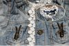 Langarm Jeansjacke Tops Mäntel Mädchen Nette Lace Jacken Mode Prinzessin Casual Mantel Blau Denim Jacke Kinder Kleidung Kinder Outwear