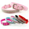 (4 Farben 4 Größen) Neue Vollrhinestone Hundehalsbänder Leder Diamante Katzenkragen Bling Für kleine Hunde