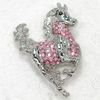 Comercio al por mayor Crystal Rhinestone Running Horse Pin broche de joyería colgante regalo C848