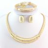 Gioielli da sposa Placcati in oro placcato cristallo orecchini bracciale orecchini set