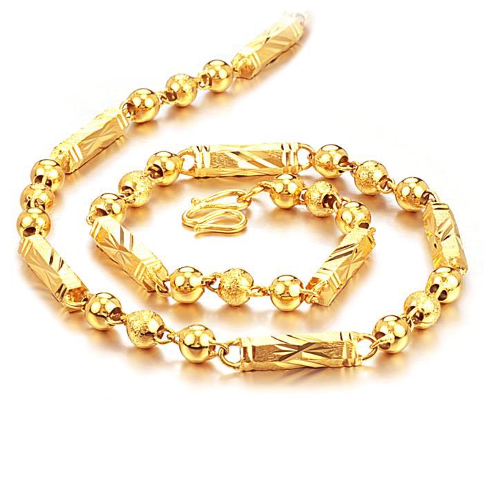 

Wholesale - 24k gold filled necklace length : 55cm, width : 5mm, weight : 45g, free shipping, Silver