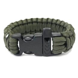Hot New Outdoor Survival Bracelet Parachute Cord Emergency Paracord Camping Bracelet with Whistle Buckle,Top Quality DHL free shipping