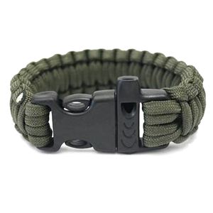 Hot New Outdoor Survival Bracelet Parachute Cord Emergência Paracord Camping Pulseira com Fivela de Apito, qualidade superior DHL frete grátis