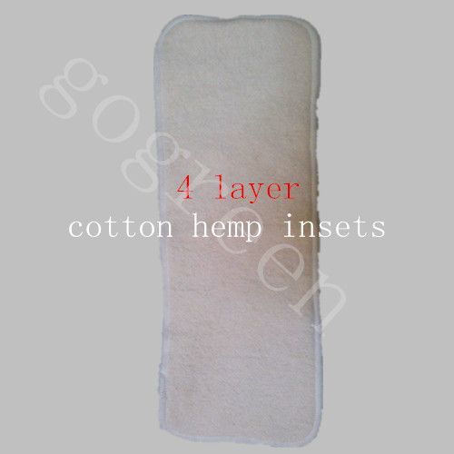 Livraison gratuite FEDEX vilain bébé chanvre coton biologique 100 pièces 4 couches réutilisables bébé couches lavables couches Inserts couches