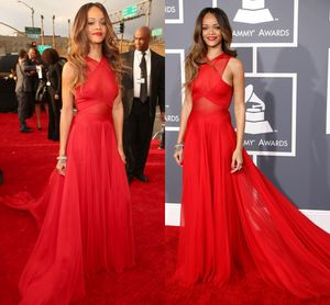 Oscar Sexy Celebrity Red Carpet Dresses Equipaggio scollo a una linea abiti da ballo in chiffon abiti da sera a buon mercato