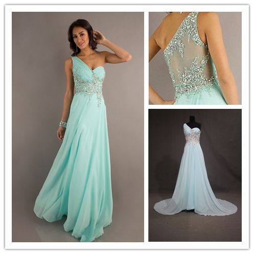 2014 Hot Sale Sexy One Shoulder Sheer Beaded And Sequined Prom Dress ...