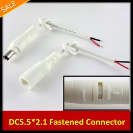 dc female plug connector UK - 5Pairs DC 12V LED Light to Power Supply Fasten Tightly Power Plug Jack Connector 5.5X2.1mm Male Female Socket Cord Cable Wire 30CM