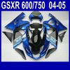 Professional fairings for SUZUKI GSXR 600 750 K4 2004 2005 GSXR600 GSXR750 04 05 R600 R750 glossy dark blue black ABS fairing SS34