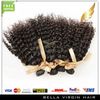 Peruviaanse haarwefs 4 stks / partij 8 "-30" menselijke haarextensions kinky krullend haarbundels natuurlijke kleur bellaha