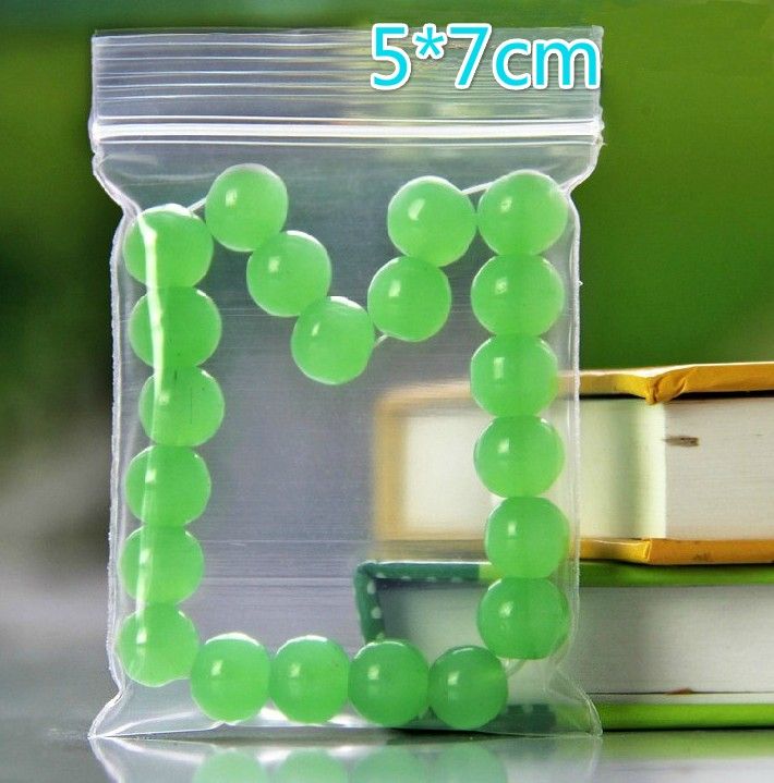 Free EMS DHL 5000pcs Thicker (5cm*7cm) Clear Resealable Plastic PE Zip Lock Bags Food Storage Jewelry Rings Earrings Bags