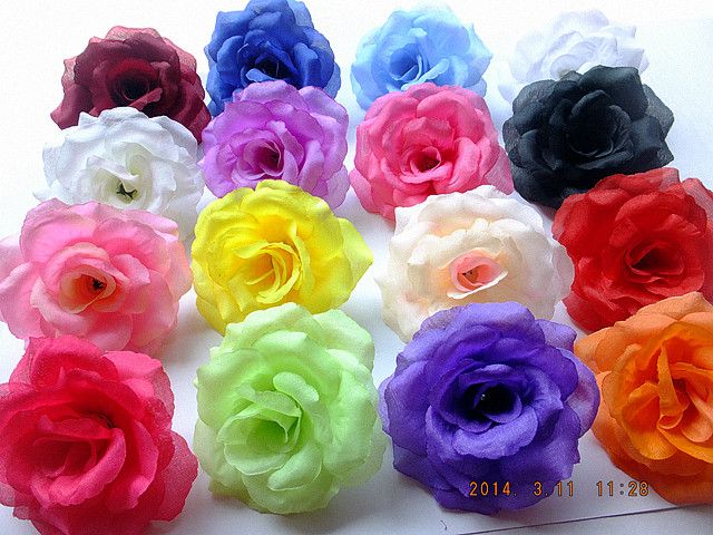 100p dia. 8cm Konstgjord Silk Camellia Rose Peony Flower Wedding Christmas Party för DIY Jewlery Wrist Flower Corsage Tillbehör
