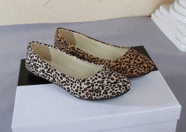 2014 Sıcak Satış Tiki Lady Seksi Leopar Flats Rahat Bale Ayakkabı Terlik Kadınlar Güzel Kız
