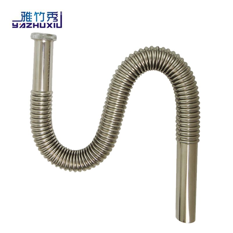 2018 Ya Bamboo Corrugated Pipes Under The Sink Basin Stainless Steel