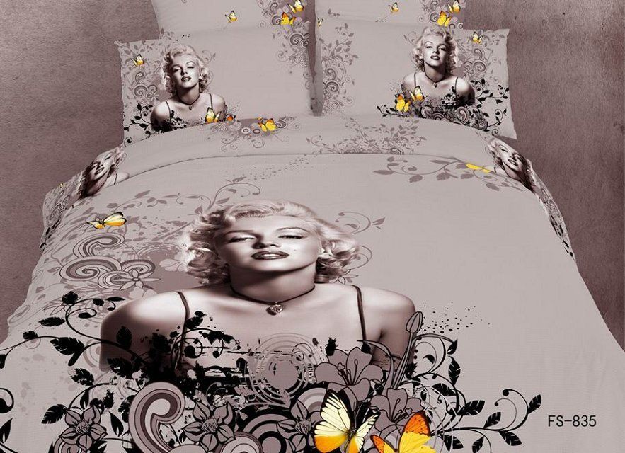 Marilyn Monroe Style Luxury 3d Oil Painting Bedcover Bedding Set Red Silk Bedding Sets Are Usually Taken As Gift For New To Celebrate Their Sweet Marriage We Like Traditional Cotton Custom Duvet Covers Which Is