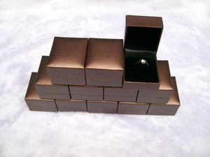 Wholesale jewelry displays and packaging resale online - EMS FREE Jewelry Display and Packaging Ring Boxes Case Ring Holder Brown Leather Fancy Jewelry Necessary Storage Casket