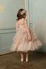 2019 сладкие квадратные шеи Платья для девочек-цветочков Ruched A-Line Тюль Шампанское платья Платья для девочек Новый дизайнер
