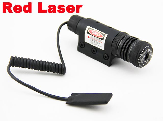 Lunette de visée laser en aluminium tactique à point rouge avec support et interrupteur arrière