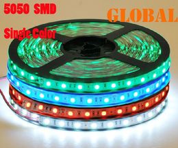 via DHL 150 meter 5050 SMD LED Strip Lights Led Ribbon Warm White red blue single color NONWaterproof 300leds/5M indoor lighting DC 12V 150M