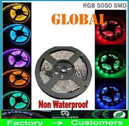 Christmas 10M RGB LED Strip lighting 5050 SMD Flexible tape 300LEDs 5M/roll non waterproof DC 12V 16 Colors 10meter Car Home indoor lights