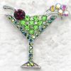 Grossist mode brosch rhinestone martini glas stift broscher bröllopsfest smycken gåva c101269