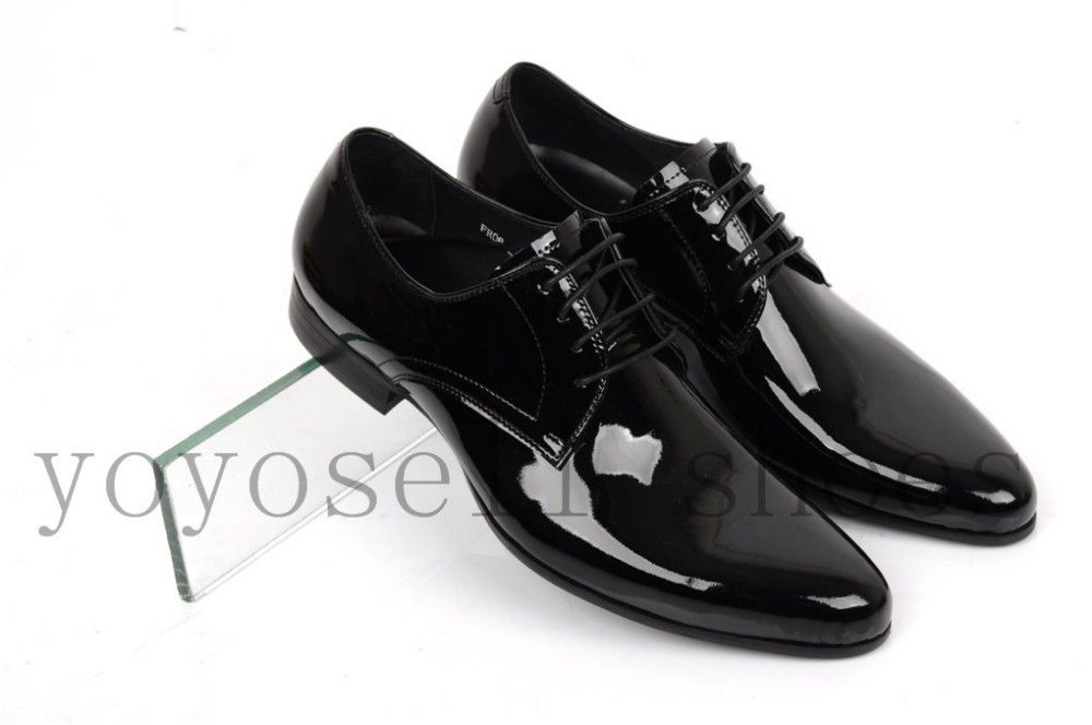 shiny black shoes mens