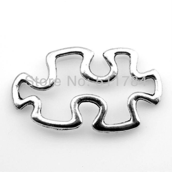 

90pcs/lot 3 color 30*18mm antique bronze,antique silver,antique gold plated puzzle piece charms