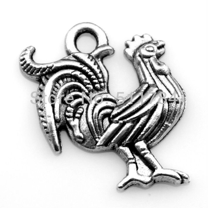 

100pcs/lot 22*18mm 2 Colors Cock Charms, Chicken Charms