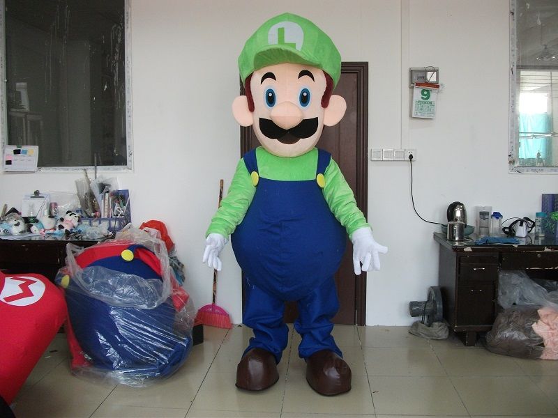 

2014 Adult luigi mascot costume luigi mascot for sale, Multiple