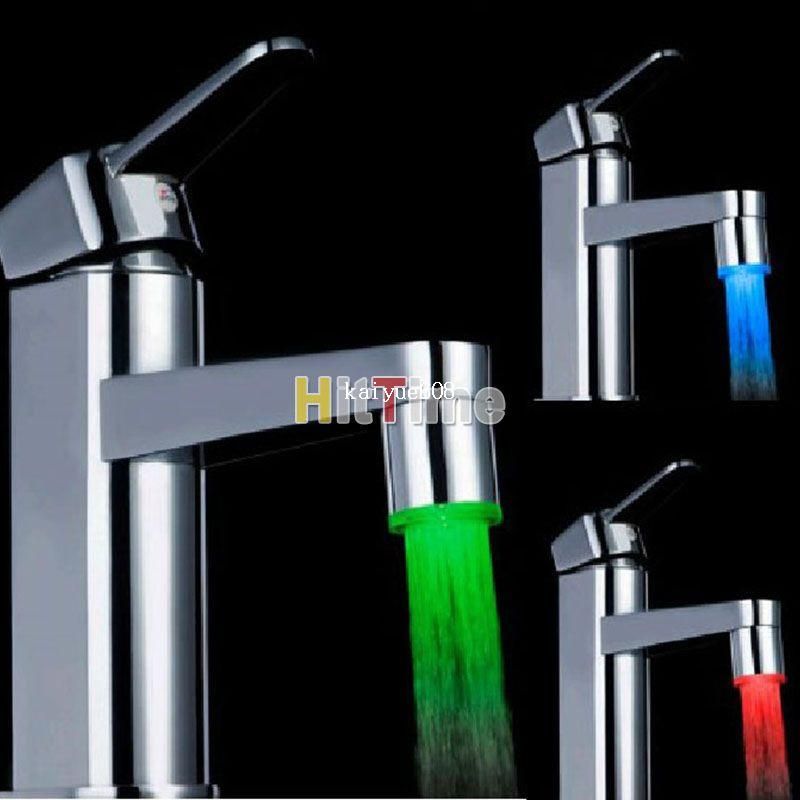 3 La luz LED de color grifo cambiar el agua del grifo del sensor de temperatura del agua del grifo 