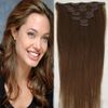 ELIBESS 160g 10pc set 4# chocolate brown 20inch 22inch 24inch full head high quality 7A brazilian human hair clips in extensions straight