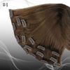 ELIBESS Atacado-140g 8 pc set 4 # medum brown 16 polegadas-26 polegada cabeça cheia de alta qualidade grampos de cabelo humano brasileiro em extensões onda reta