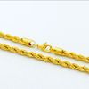 Nuevo diseño Noble Jewelry 24k Chapado en oro de 5 mm Collar de cadena de cuerda Twist 20 "Moda Venta caliente Envío gratis