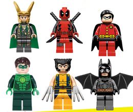 -Wholesale-legos Loki Deadpool Green Lantern Robin Wolverine Batman Baustein Minifigur DIY spielt Super Héros Figuren Spielzeug neues