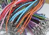 Groothandel - Op voorraad lot 50st 3MM 18 "karabijn gebreide gemengde kleur lederen gevlochten touw ketting voor diy sieraden maken van bevindingen