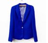 2014 tops moda chama feminina terno túnica manga dobrável cor de doces alinhado blazer jaqueta listrado xaile casaco de xaile um botão 6 cores