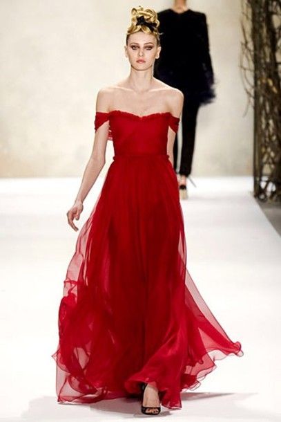 2016 Longa Scarlet Red Dress por Monique Lhuillier Sexy Off the Shoulder vestidos de noite Chiffon Prom vestidos até o chão vestidos de festa barato