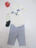 Kortärmad 3 st Set Infant Rompers Pant Socks Pyjamas Toddler Romper 12 Sets / Lot